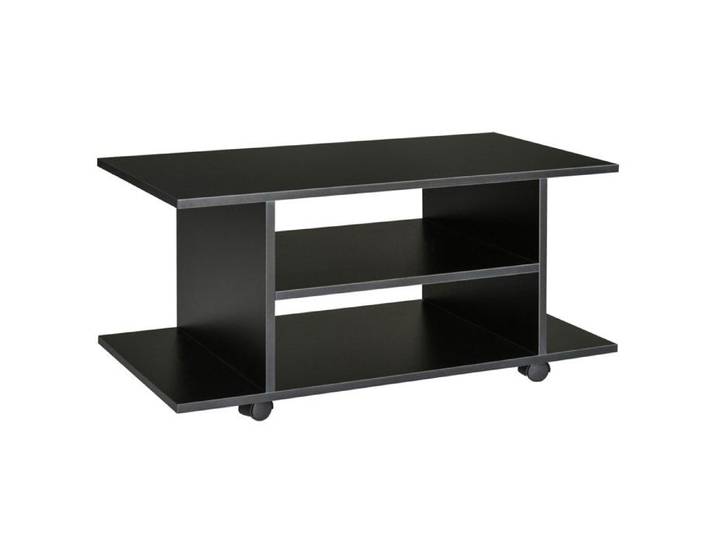 Meuble TV avec roulettes pivotantes banc TV en bois avec étagères support télé pour télévision jusqu'à 42 pouces style