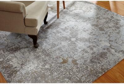 KALATY Jardin Sky Zinc Cotton Chenille Handmade Area Rug