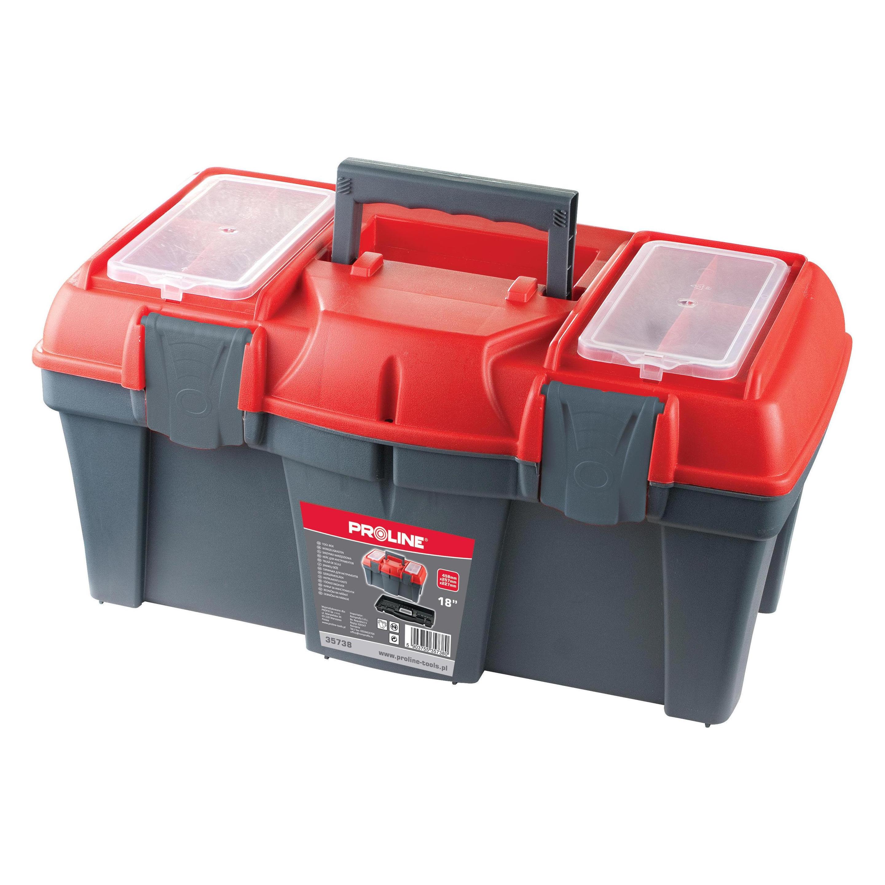 Proline 35739 Tool box with plastic buckle 22 inches, 550x367x270 (35739)