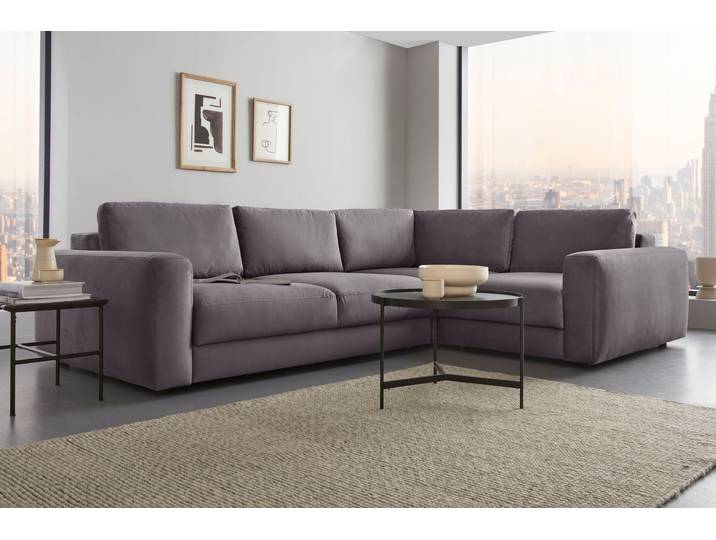 Ecksofa HOME AFFAIRE Bloomfield, Mega Polsterecke, Breite 289cm, viel Platz, L-Form , grau, B:289cm H:84cm T:209cm, 100% Polyester, Sofas, Ecksofa, In verschiedenen Grössen