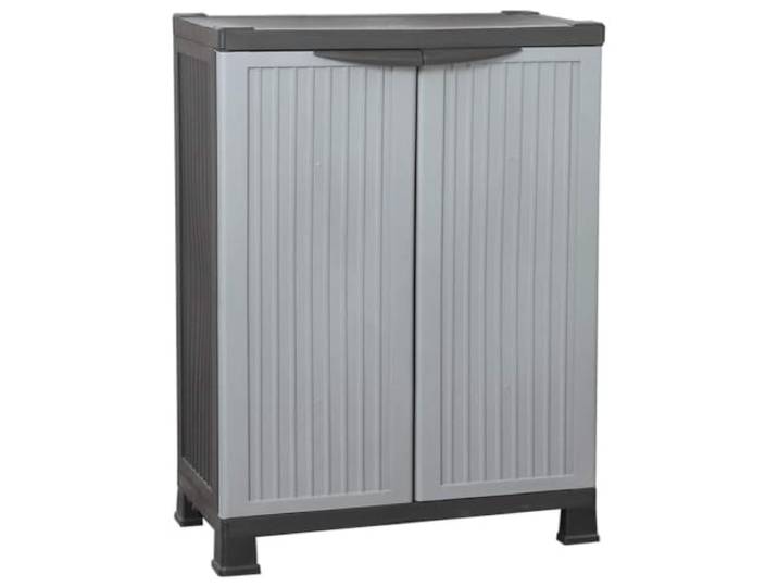 Heofavd Aufbewahrungsschrank Kunststoff 68x39x92 cm Grau Beistellschrank