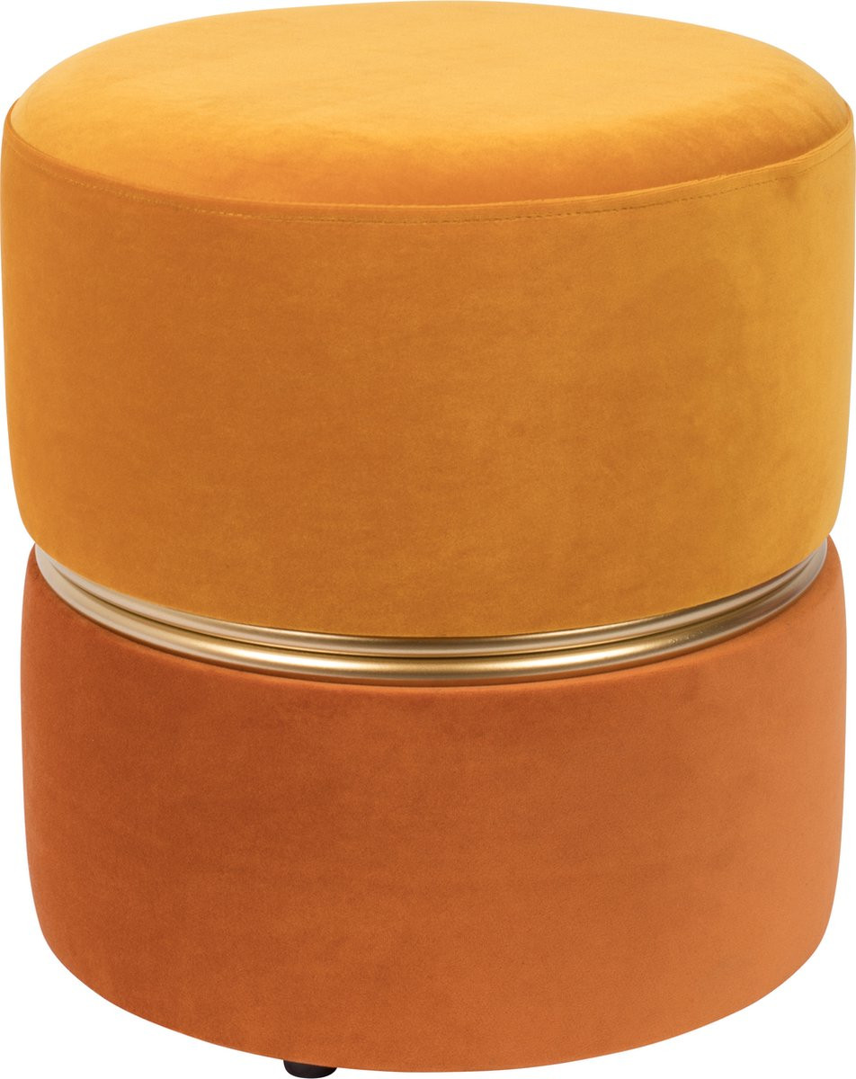 Housecraft Living Bubbly Poef Sun Geel Velvet