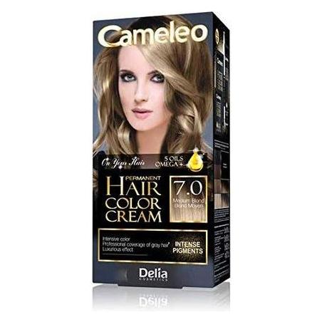 Delia Cosmetics DELIA Cameleo Permanent Hair Color Cream Kit mit 5 Omega-Ölen - Wähle deinen Farbton (Medium Blond) (41310835)
