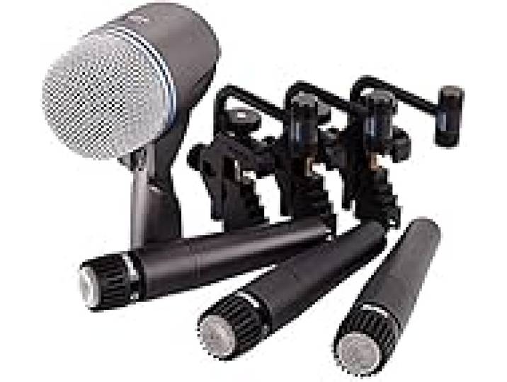 Shure Drum Microphone Kit for Performing and Recording Drummers, Conveniently Packaged Selection of Mics and Mounts with Options for Kick Drum, Snare Drum, Rack Toms, Floor Toms and Congas (DMK57-52)