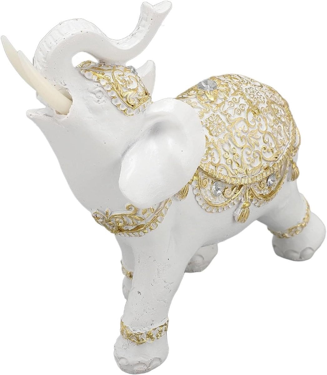 Wit Olifant Decoratie Beeldje Geluk Feng Shui Symbool L 144 cm