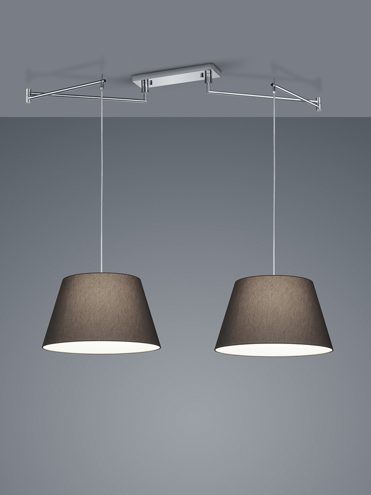 Helestra 2er-Pendelleuchte CERTO 45cm Chintz Anthrazit 26/1847.04/9283 4022671105958