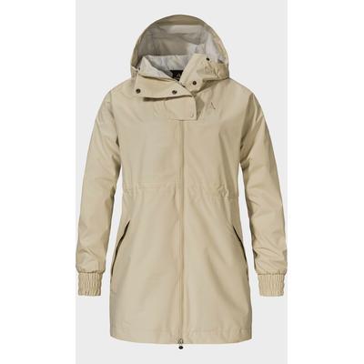 Parka SCHÖFFEL "Parka Style Bohorok WMS", Damen, Gr. 40, beige (4705, beige), Oberstoff: 100% Polyester. (Membran: Thermoplastisches Polyurethan). Futter: 100% Polyester, relaxed fit, hoch geschlossener Ausschnitt, Jacken Parka