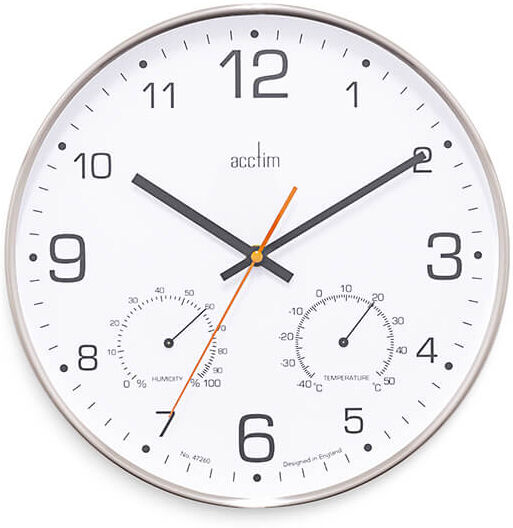 Acctim Komfort Brushed Steel Wall Clock