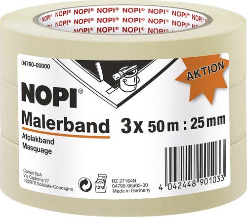 Tesa 04790-00000-01 Malerabdeckband Beige (L x B) 50m x 25mm 3St.