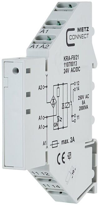 Metz Connect Koppelbaustein 24AC/DC KRA-F8/21 1W (11070013)