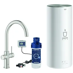 Grohe Armatur und Boiler Red Duo 30079 L-Size C-Auslauf supersteel, 30079DC1 30079DC1