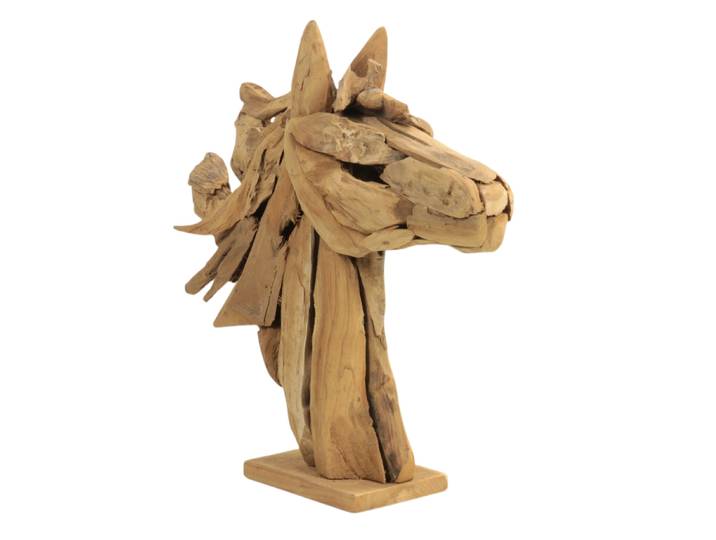 Tete de cheval sculpté en racine de teck