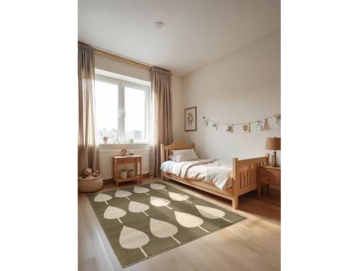 Hanse Home Adventures Kinderteppich - Design Spielteppich Leaves, Modernes Blatt Design, Spielmatte, Krabbelteppich Junge Mädchen für Kinderzimmer, Jugendzimmer, Wohnzimmer - Grün Creme, 120x170cm