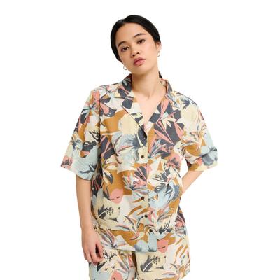 Kurzarmshirt QUIKSILVER "Ludden", Damen, Gr. L, bunt (garden glade interact floral), Obermaterial: 97% Baumwolle, 3% Elasthan., Shirts
