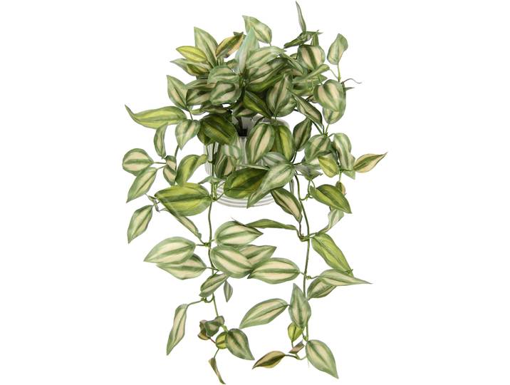 Kunstpflanze I.GE.A. Tradescantiahänger , bunt (grün,rot), B:26cm H:42cm L:22cm, Kunstpflanzen, Kunstpflanze, Mit Übertopf Kunstpflanze Hängepflanze Pflanzenampel Kletterpflanze