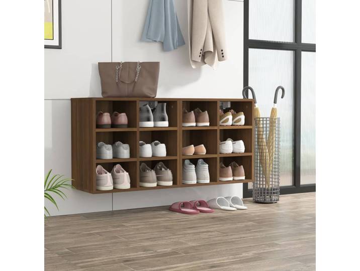 vidaXL Schuhregale 2 Stk. Braun Eichen-Optik 52,5x30x50 cm