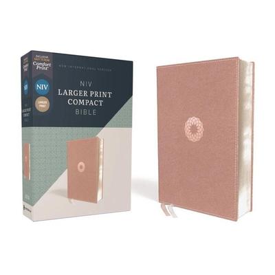 Niv, Larger Print Compact Bible, Leathersoft, Pink, Red Letter, Comfort Print, Gebundene Ausgabe von Zondervan, Zondervan, 978-0-310-45812-8