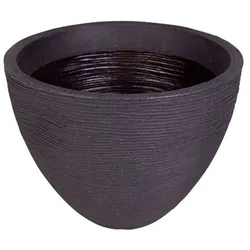 Rillentopf rund 40cm Anthrazit Blumenschale Pflanzkübel Blumentopf Blumenkübel Anthrazit
