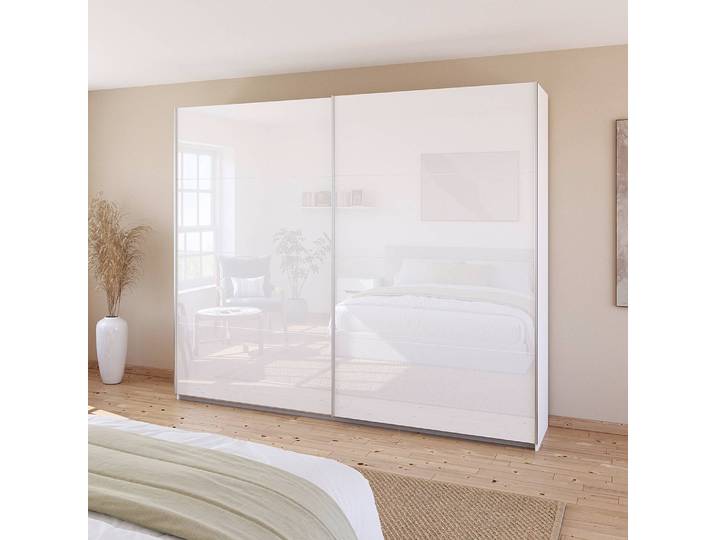 Armoire - Façade Verre 271cm Blanc/Blanc alpin