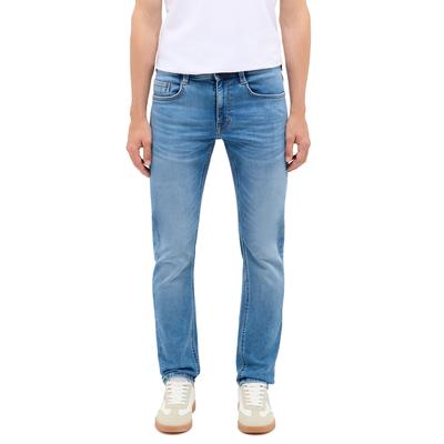 Slim-fit-Jeans MUSTANG "Herren Style Oregon Slim K", Herren, Gr. 30, Länge 30, blau (322 mittelblau), Denim/Jeans, 66% Baumwolle, 32% Polyester, 2% Elasthan, unifarben, slim fit, Jeans Slim-fit-Jeans