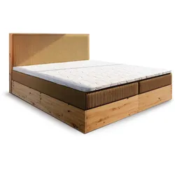 BOXBETT VERDON 160x200 cm mit Matratze und Topper - Gelb