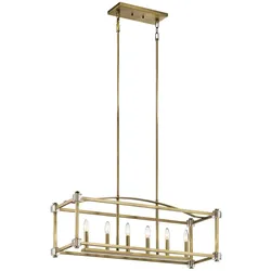 Pendellampe Deckenleuchte Hängeleuchte Stahl Kristalle Messing B 91,4 cm