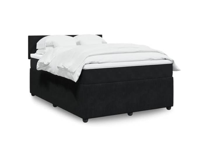 RJPLMFV Lattenrost mit Matratze, Velours, Schwarz, 140 x 200 cm Unabhängige Taschenfedern, atmungsaktive Matratzenauflage, abnehmbarer Bezug, waschbar, optimale Unterstützung