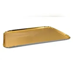 CROKUS Einweg-Servierplatten Gold 28 x 42 cm (60 Stück)