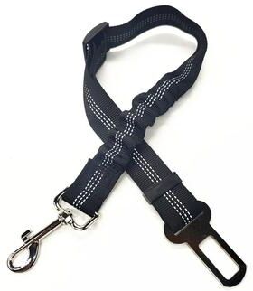 Uplifted Goods Adjustable Reflective Dog Seat Belt Harness For Car Travel black