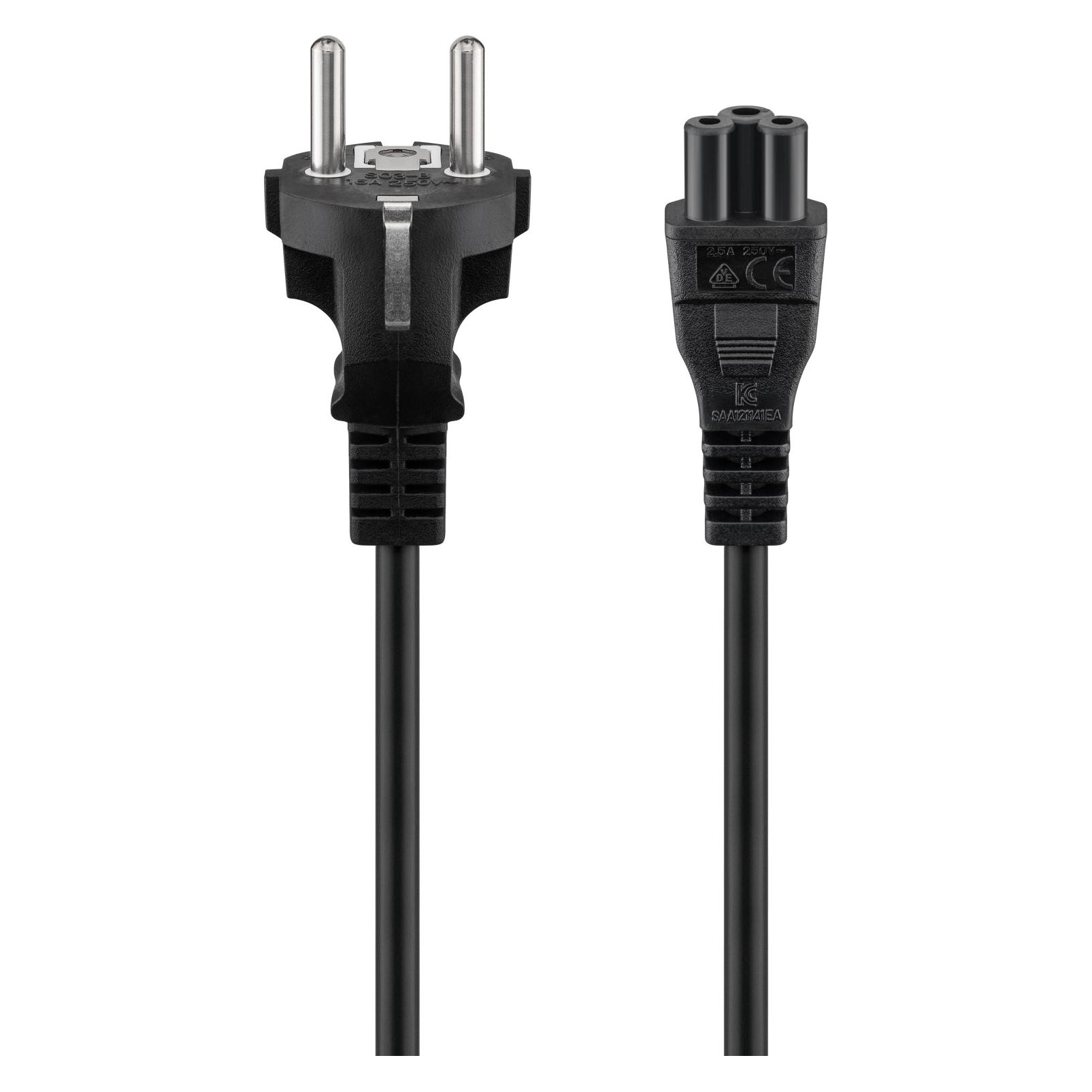 Goobay Netzkabel Schutzkontakt, 2 m, schwarz (2 m) (70765)