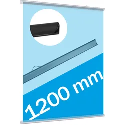 Posterklemmschiene (1 Paar), 2 Aufhänger, Kunststoff, transparent, 1200 mm