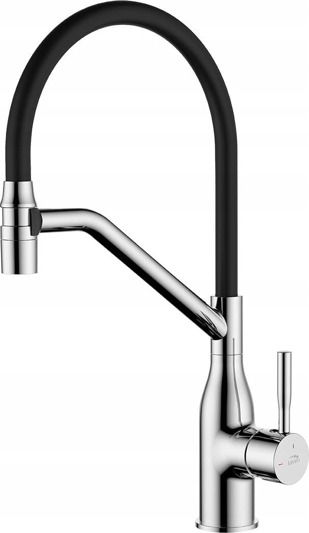 Kuchinox Keukenmengkraan Colina, Chroom/Zwart, met Flexibele Uitloop en Waterbesparend Functie