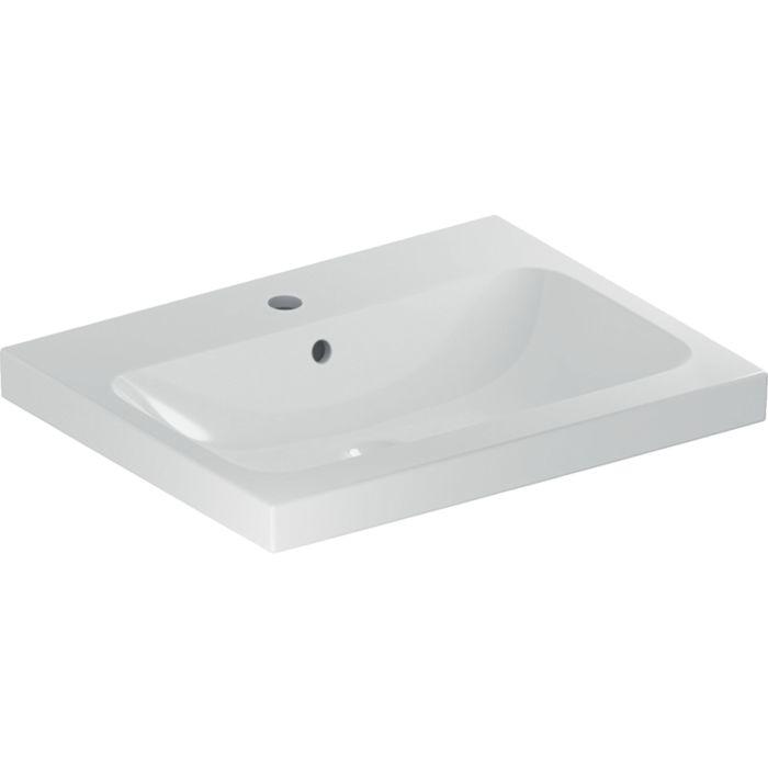 Geberit iCon Light Waschtisch 501834001 60x48cm, Hahnloch mittig, mit Überlauf, weiß