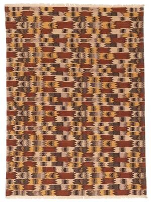 ECARPETGALLERY Flat-Weave Ankara FW Dark Copper Wool Kilim - 5'9 x 7'10