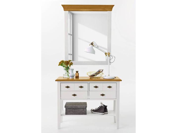 Konsolentisch I 102cm Braun/Weiß/Kiefer Weiß/Kiefer Laugenfarbig