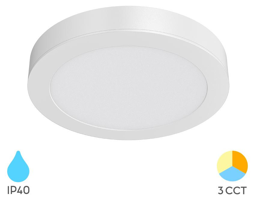 Braytron LED inbouwspot, rond ultra plat LED paneel, 12W, 1120LM, 3 kleurtemperaturen, Ø 17,2 cm