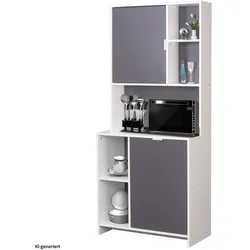 HTI-Living, Regal, Küchenschrank Malin Weiss Grau (80 x 39 x 180 cm)