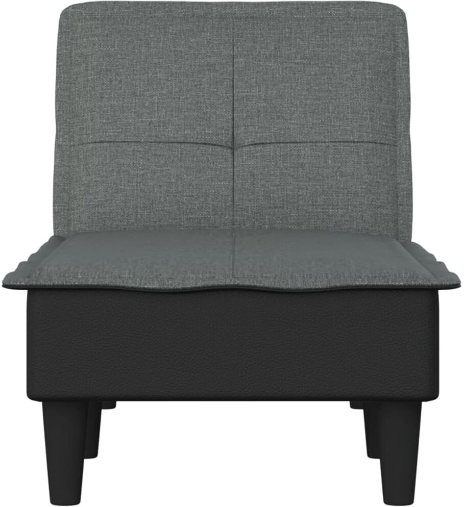 vidaXL Chaise longue gris foncé tissu
