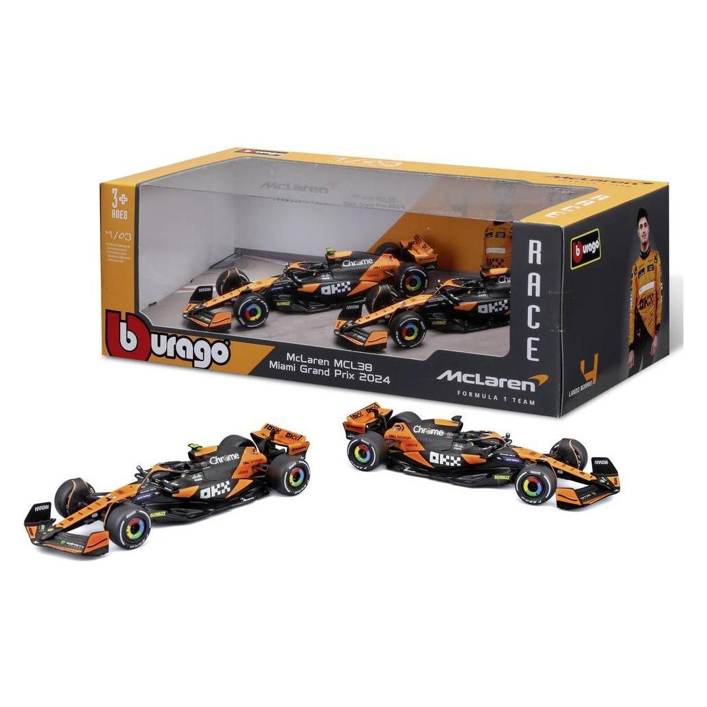 Bburago F1 McLaren MCL38 '24 2er-Set 1:43 Modellauto (18-38202)