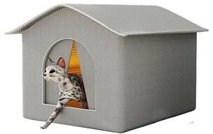 Uplift Picks Waterproof Outdoor Cat Shelter Foldable Insulated Pet House gray (basic) 36x36x43cm