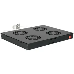 equip Lüftermodul für Serverschränke, 4xLüfter RAL9005, Serverschrank Zubehör, Schwarz