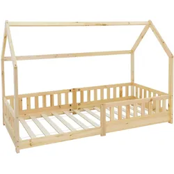 KINDERBETT mit Dach 90x200 cm Natur