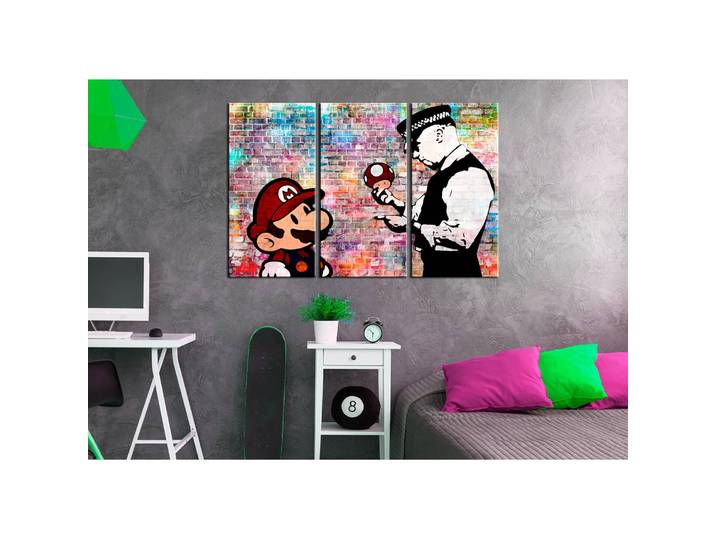 Tableau déco Rainbow Brick Bois manufacturé / Tissu Multicolore 120 x 80cm