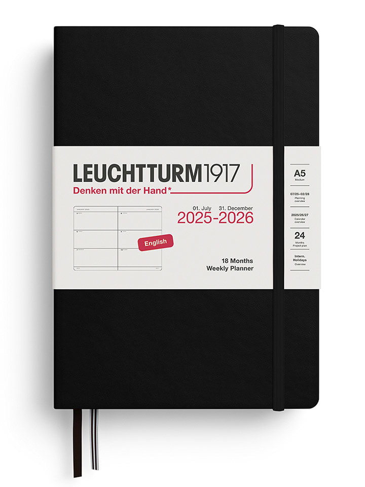 LEUCHTTURM1917 Wochenkalender & Notizbuch in Schwarz - A5 - onesize