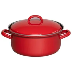 Riess Kasserolle m.Deckel 20cm,2L, Pfanne + Kochtopf, Rot