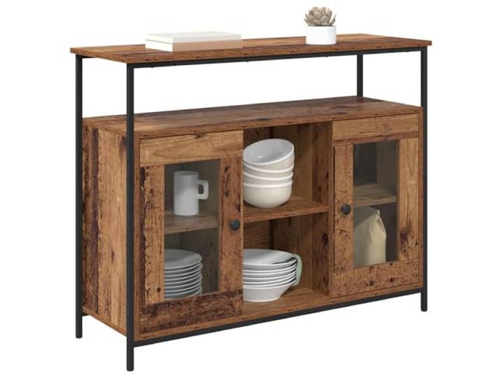 vidaXL Sideboard Altholz 100 x 35 x 80 cm Holzwerkstoff Elegant und praktisch mit klaren Linien, Die Scharnier-Türen öffnen geräumige Fächer, Gefertigt aus strapazierfähigem