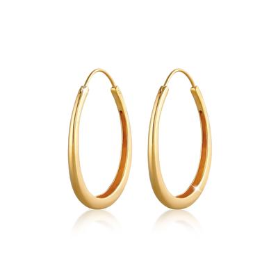 Paar Creolen ELLI "Ohrringe Creolen Hänger Oval Geo Basic Trend Big 925 Silber" Gr. 38, gold, Ohrringe, Damen, 38, ohne Stein, Silber 925 (Sterlingsilber)