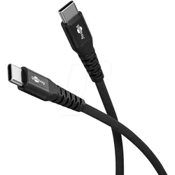 GOOBAY 73953 - Sync- & Ladekabel, USB-C > USB-C, 1.0m, 60W, Textilkabel schwarz