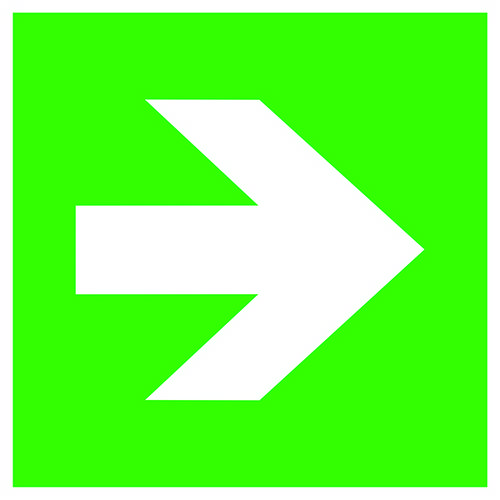 SafetyMarking Fluchtwegschild Aluminium Richtungsangabe 15.0056 (B x H) 200mm x 200mm ISO 7010 1St.
