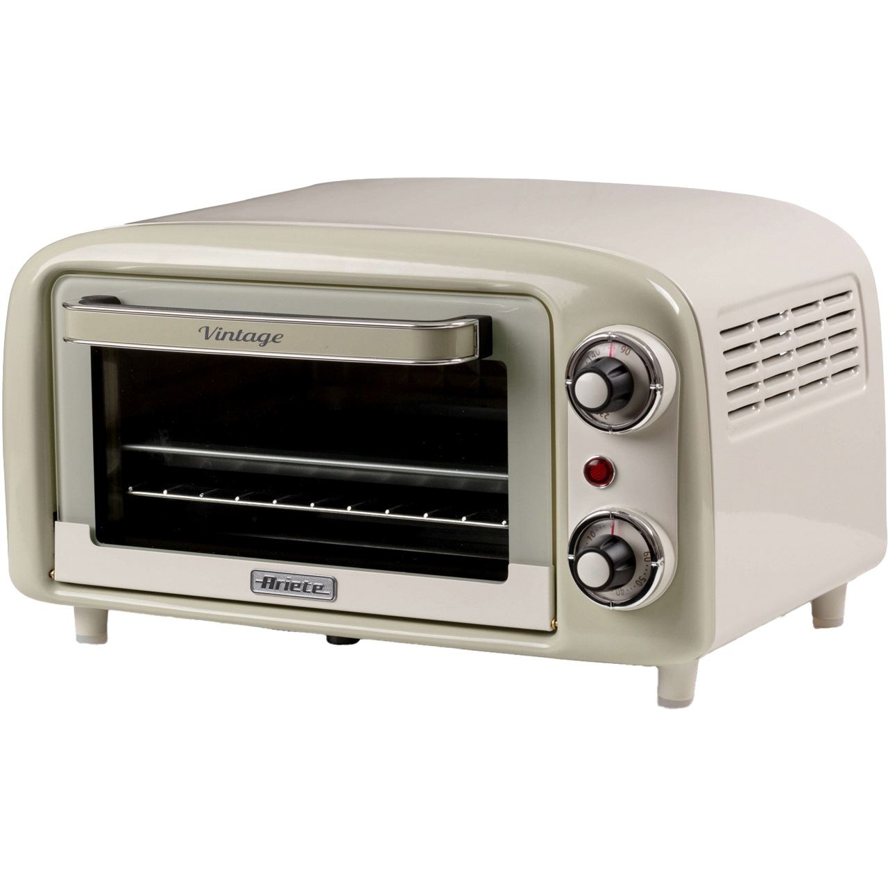 Ariete Mini-Backofen Vintage Beige (weiß/hellgrün, 800 Watt, 10 Liter)